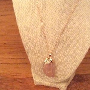 Pink quartz necklace